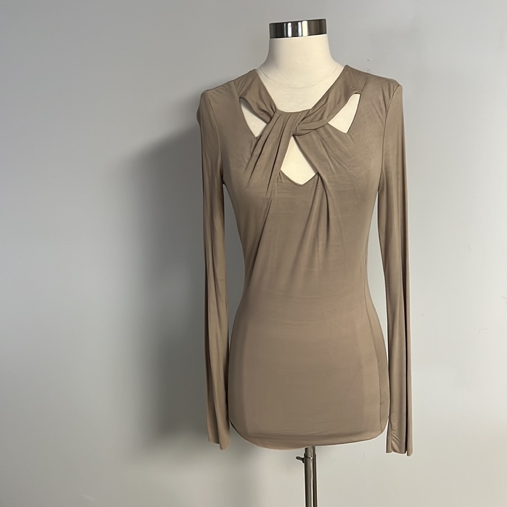 Beige Long Sleeve Top